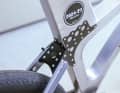 Perforated plates form the elegant transition between the seat stays and the main frame.