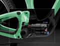 The Fox Float X Nude is installed horizontally on the Umplugged to generate an even lower centre of gravity.