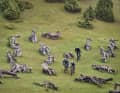 Sculptor Alois Wünsche-Mitterecker has draped 78 sculptures across a meadow in Hessental.