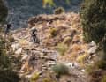 Just exposed in the foothills of the Sierra Nevada, the first trail to Ohanes rumbles off.