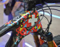 Colourful decals and the Swiss flag.