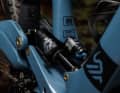 The shock sits low in the bike. A small mudguard protects it from mud.