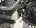 Stainless steel plates at the critical points protect the frame from damage.