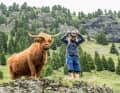 The ox from the mountain: Toni on a mountain pasture near Brogels.