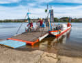 If you want to go to the south side of the lake, simply take the ferry in Frymburk. The crossing costs the equivalent of 1.10 euros including the bike!