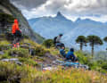 With a view like this, we simply had to stop! Lunch break - and everyone was happy, because the climb was gruelling.