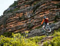 Rafa organises his very own private one-man rampage on the Salto de Roldàn-Huesca trail. Yeah, Rafa!