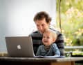 In the final stages: Milatz with his son before his Bachelor's thesis.

  