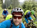 The mudguards on Stefan's bike (right) didn't help much today either. But they were able to keep out the worst of it.