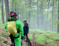 Patrick (front) and Alex were well prepared for the bad weather and even equipped with a few extra watts.