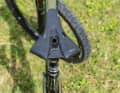 Giant Reign Advanced Pro 0: It's easy to get caught on the sharp, unpadded plastic edge of the saddle. More for road bikes.