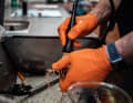 The damper is degreased with alcohol and scrubbed clean.