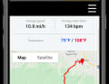 Like Strava, Garmin Connect and the like, the application shows the ride data and the route.