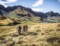 The trails between the lakes with gentle ups and downs.