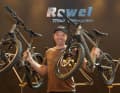 Dad Michael likes to build titanium bikes for his son.