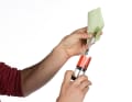 Fill a syringe without bubbles.
