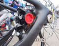 The rear frame triangle discreetly accommodates the brake and a 12 mm thru axle.