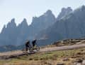 The panorama makes you forget the effort of the ascent: at Passo Valles, at the foot of the rugged Pala group.
