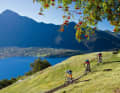 Die Berge um den Comer See sind grüner als am Gardasee. Die Anstiege teils steil und die Pfade noch jungfräulich ruppig. Mountainbiker fahren hier noch nicht lang durchs Landschaftsbild.