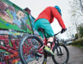 3rd rotation

 Your hips lead until the rear end hovers over the desired position. The front brake remains applied. This step is the trickiest and requires some practice.