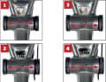 BOTTOM BRACKET WIDTH Spacing according to housing width and front derailleur: Apart from downhill bikes with 83 or 100 millimetre wide bottom bracket housings, all bike manufacturers limit themselves to 68 (pictures 1+2) or 73 millimetre wide housings (pictures 3+4). All standard cranks are compatible with these two widths. In addition, front derailleurs with bottom bracket mounting (E-Type, pictures 2+4) can be clamped with all bearings. Spacers compensate for the different distances. Three spacers are required for a 68 bottom bracket with standard front derailleur (1). A 78 with an E-Type front derailleur does not require spacers (4).