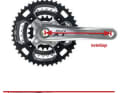 CURB LENGTH AND Q-FACTOR Two parameters and a wide range of opinions: As soon as the terms "crank length" or "Q-factor" are mentioned, there is a dispute. What is the optimum crank length for my height or leg length? Is it better to ride with a wide crank or as narrow as possible? Scientific studies on this are rare and do not provide complete clarity. In general, however, the following facts can be stated: The length of the crank and therefore the length of the lever used to apply the leg power influences the power output. In addition to the overall seating position, it determines whether the rider's available energy can be utilised in the best possible way. A length of 175 millimetres has established itself as the industrial standard, with which a large number of riders can cope. Tall riders over 1.90 metres and shorter riders under 1.70 metres should use longer or shorter cranks. In addition, longer cranks are recommended for bikers with a low cadence because the torque is higher, but the distance travelled also increases. The following applies to the "Q factor" (see image): Narrower cranks are more in line with the human musculoskeletal system and touch down later when cornering. If you train a lot on a road bike, you should make sure that the cranks are of a uniform length with a narrow width so as not to strain your economy of movement. PREPARING THE BOTTOM BRACKET To remove paint residue from the bottom bracket shell and make the thread smooth.