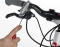 3. adjust the grip width: Use a small hexagon socket spanner (Allen key) to adjust the brake lever so far inwards that you can hold it securely with the last phalanx of your finger.