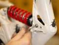 INSULATOR INSTALLATION:

New dampers often do not fit into older frames.

Tip: Have original dampers overhauled in a suspension clinic.