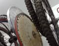 Absolute rarity in Tomac's garage: This Tioga Discwheel front wheel (!) would blow up Ebay in no time.