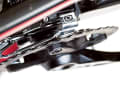 Before you adjust the front derailleur, you should check that the outer guide plate of the front derailleur is parallel to the large chainring.