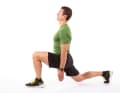 STEP WITH TURN

 1. stand upright with your head, shoulders, hips and feet in a straight line. Take a big lunge with your left leg, knee bent at 90 degrees. The back leg is slightly bent, the kneecap just above the floor.
