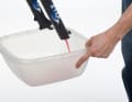 Removing the dip tubes: Pull the dip tubes off the stanchions over a large tray. Only a few drops of oil will come out of the left fork leg, a gush will come out of the right fork leg.