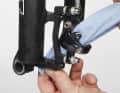 Wipe the pistons Pull a lint-free cloth through the brake calliper until both pistons are clean and free of brake fluid.