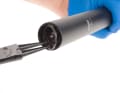 2 Use circlip pliers to remove the circlip and then push up the dip tube. The piston and seal head are now accessible. Do not pull the piston out completely, otherwise it will have to be reassembled and bled!