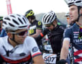 In the nineties, Regina Marunde (start number 507) from Berlin was one of the big stars of mountain biking. Her start at the Garden Route 300 was a mixture of holiday and pre-season preparation. In July, Marunde, who now works full-time as an osteopath, wants to start again at the BIKE Transalp.