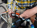 The USB socket is powered by a hub dynamo and supplies a mobile phone and GPS device.