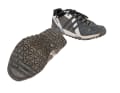Adidas Terrex Trailcross

www.adidas.de

 Price: 130 euros - Weight*: 982 grams

 The sports giant Adidas only recently acquired Five Ten. Now the Herzogenaurach-based company is spitting out the Terrex Trailcross as the first bike shoe with a grippy Stealth sole. The slim Terrex is as comfortable to wear as a trainers. Cleanly finished, with good weather and toe protection and a stable sole with a reasonable profile, it scores equally well on the pedals and on the approach. The ventilation openings on the inside of the Terrex are criticised: splash water runs directly into the shoe.

Conclusion: comfortable all-rounder with good grip on and off the bike.

Protection 5 out of 6 points

Grip 6 out of 6 points