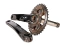 2nd crank: On the BC Bike Race, steep climbs and descents are constantly changing, so the crank with its 10-speed gradation (36/26) was ideal. For short, steep ramps, you simply shift to the small gear at the front and don't have to counter-shift at the rear. The lightest mountain gear 26/40 was just enough for the steep 2015 Craft BIKE Transalp. The crank has suffered a few wounds, quirks in the aluminium that can't be avoided. As with the XTR cranks, the black surface coating is already rubbing off after this manageable mileage. The chainrings still look flawless.