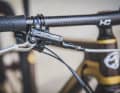 In addition to brakes from Shimano, White Stone mainly uses brakes from Trickstuff. Also available in anodised colours to match the frame.