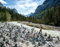 Someone had a lot of time on their hands: cairns on the banks of the Isar