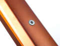 (5) Once the new rivet is in place, the bottle cage can be refitted. ATTENTION: Carbon frames often have laminated rivets that cannot be drilled out.