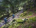 Steep and challenging: the ancient paved path up to Passo Campo proves to be the perfect test for ambitious e-MTB riders.
