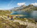 The typical cobbled mule tracks of Valais lead around the Totensee lake on the Grimsel Pass.
