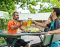 After the tour, we head to the Kugler Alm beer garden. It is said that the Radler was invented here.