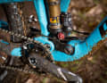 The shock is positioned vertically in the bike. The Hugene is available with Fox and Rockshox suspension.
