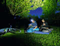 Because Tobi's family lives halfway along the Terra Trail route, the garden becomes a bivouac site.