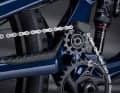 The idler pulley reduces pedal kickback.