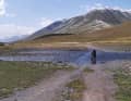 Some valleys were over 100 kilometres long. Philipp Markgraf crossing one of the countless streams on the way to the 3839 metre high Arabel Pass.