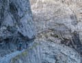 The rock gallery in Val d'Uina is one of the top 10 spots in the Alps. Biking is prohibited, but blood pressure rises even when pushing.