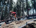 Die Schweizerin Jolanda Neff im Steinfeld. Die Short-Track-Siegerin landete am Sonntag auf Rang vier.